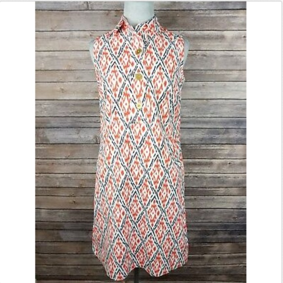 Lands' End Dresses & Skirts - 💟Lands' End Orange Black White Dress HA25 ☮️